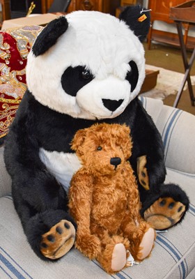 Lot 303 - Large Modern Steiff Pummy Panda, 70cms high, a...