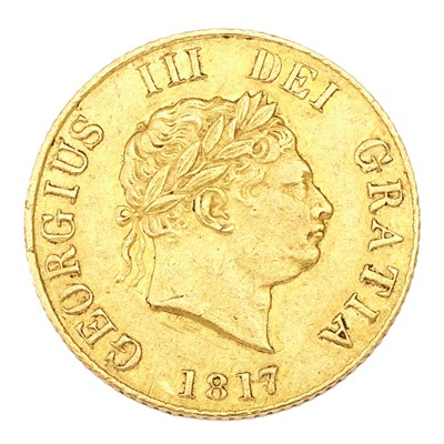 Lot 98 - George III, Half Sovereign 1817, obv. laureate...