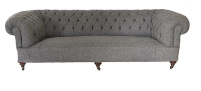 Lot 1154 - A Victorian Three-Seater Chesterfield Sofa,...