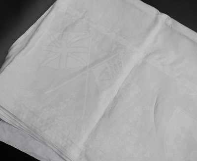 Lot 2090 - George V Interest, White Damask Table Cloth...