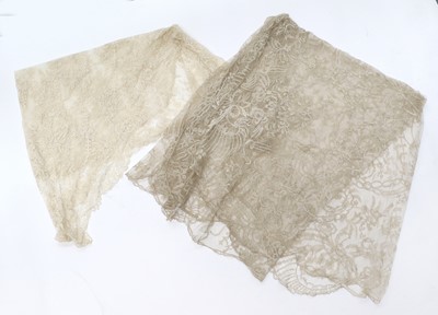 Lot 2181 - Early 20th Century Wedding Veil, appliqué and...