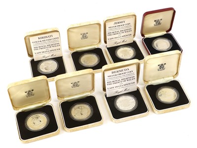 Lot 397 - 8x Royal Mint Silver Proof Crowns, all...