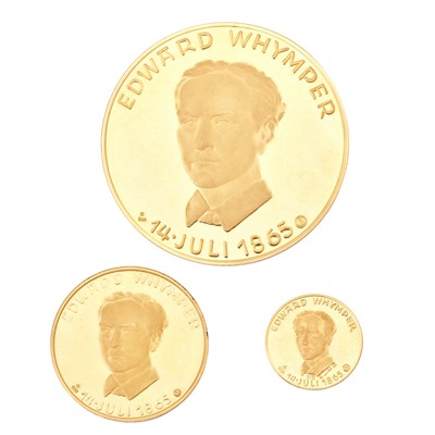 Lot 274 - Edward Whymper, Matterhorn Gold Medallion Set...