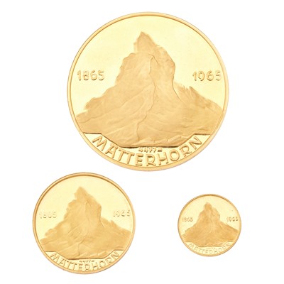 Lot 274 - Edward Whymper, Matterhorn Gold Medallion Set...