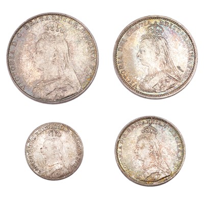 Lot 279 - Victoria, Maundy Set 1888; 4 coin set,...