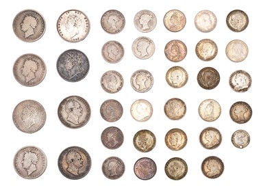 Lot 53 - Collection of English Silver Coinage, 36 coins...