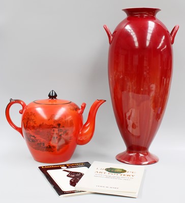 Lot 81 - A Large Linthorpe Twin Handled Vase (a.f.);...
