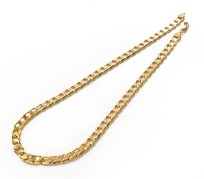 Lot 326 - A 9 Carat Gold Flat Curb Link Chain, length 51....