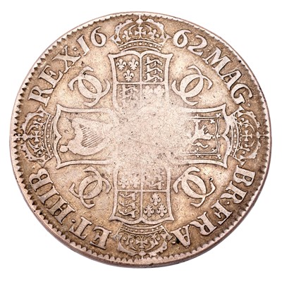 Lot 29 - Charles II, Crown 1662, first bust, no rose...