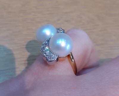 Lot 2069 - An 18 Carat Gold Cultured Pearl and Diamond...