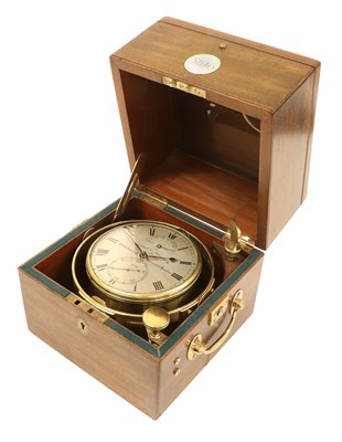 Lot 240 - A Mahogany Eight Day Marine Chronometer,...