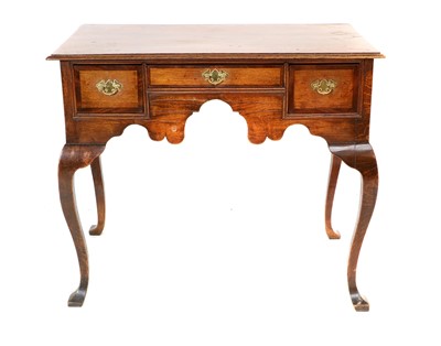 Lot 1110 - A George II Oak and Mahogany-Crossbanded...