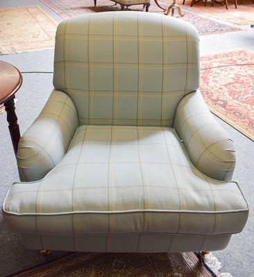 Lot 1300 - A Laura Ashley Blue Checked Upholstered...