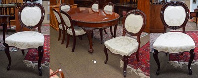 Lot 1463 - A Set of Six Carved Mahogany Balloon Back...