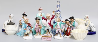Lot 93 - After Meissen, a Set of Seven 'Monkey Band...
