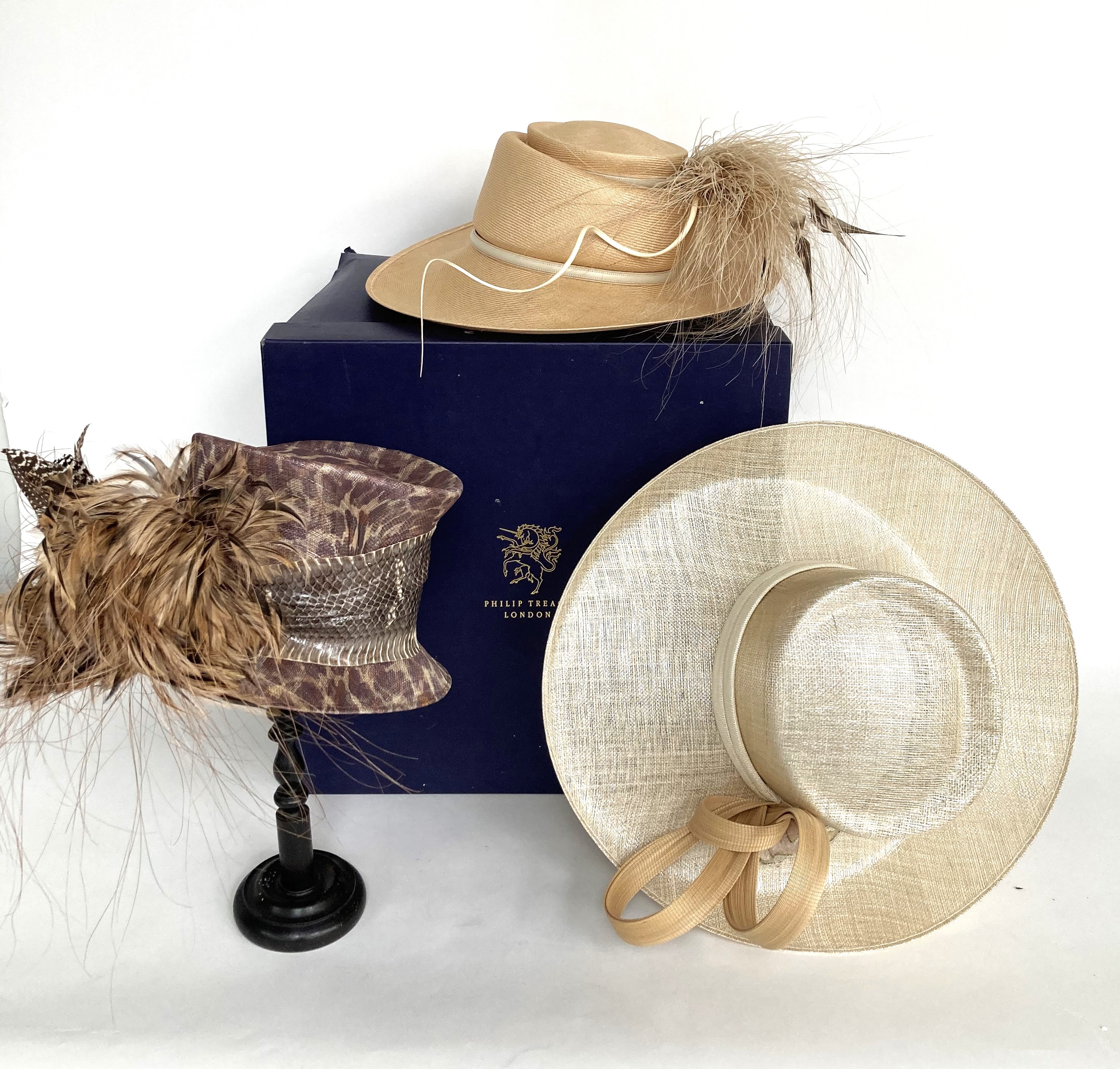 Lot 1094 - Three Philip Treacy Straw Hats comprising