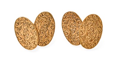 Lot 320 - A Pair of 18 Carat Gold Cufflinks, formed of...