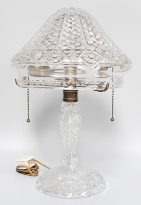 Lot 111 - A Cut Glass Crystal Table Lamp and Shade