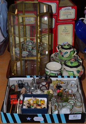 Lot 82 - A Japanese child's tea service and a quantity of dolls' house accessories including kitchen and...
