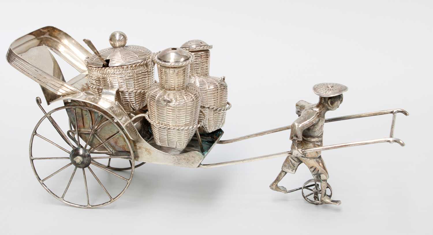 Lot 1104 - A Chinese Export Silver Condiment-Set, in