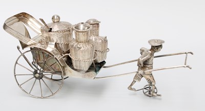 Lot 1104 - A Chinese Export Silver Condiment-Set, in the...