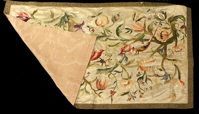 Lot 2009 - An Early 20th Century Cream Silk Panel,...