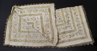 Lot 2009 - An Early 20th Century Cream Silk Panel,...