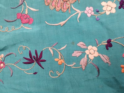 Lot 2010 - Early 20th Century Chinese Turquoise Silk...