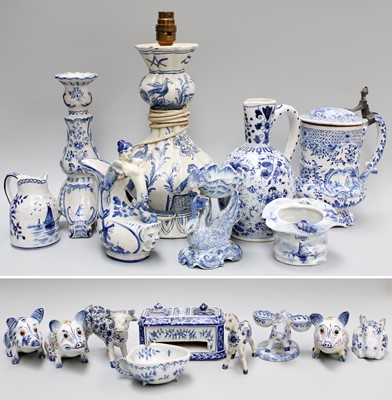 Lot 143 - A Collection of Continental Delft and Faience,...