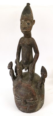 Lot 166 - A Yoruba Epa Helmet Mask, Nigeria, the base...