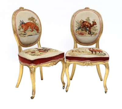 Lot 358 - A Pair of Mid 19th Century Carved Giltwood and...