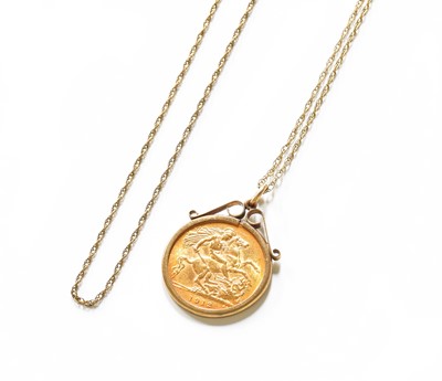 Lot 342 - A Half Sovereign Pendant, dated 1912, length 2....