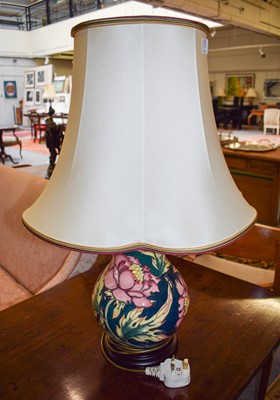 Lot 187a - A Modern Moorcroft Pottery Table Lamp, "Peony"...