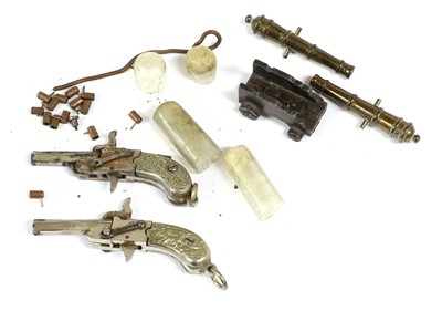 Lot 52 - A Kobold Miniature Pinfire Pistol, in nickel...