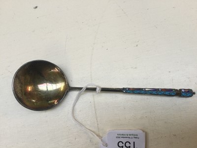 Lot 155 - A Russian Silver and Enamel Spoon, Maker's...
