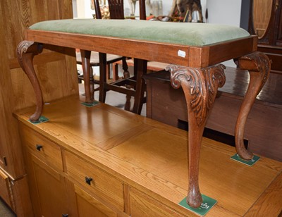 Lot 1401 - A Mahogany Double Stool, with acanthus leaved...