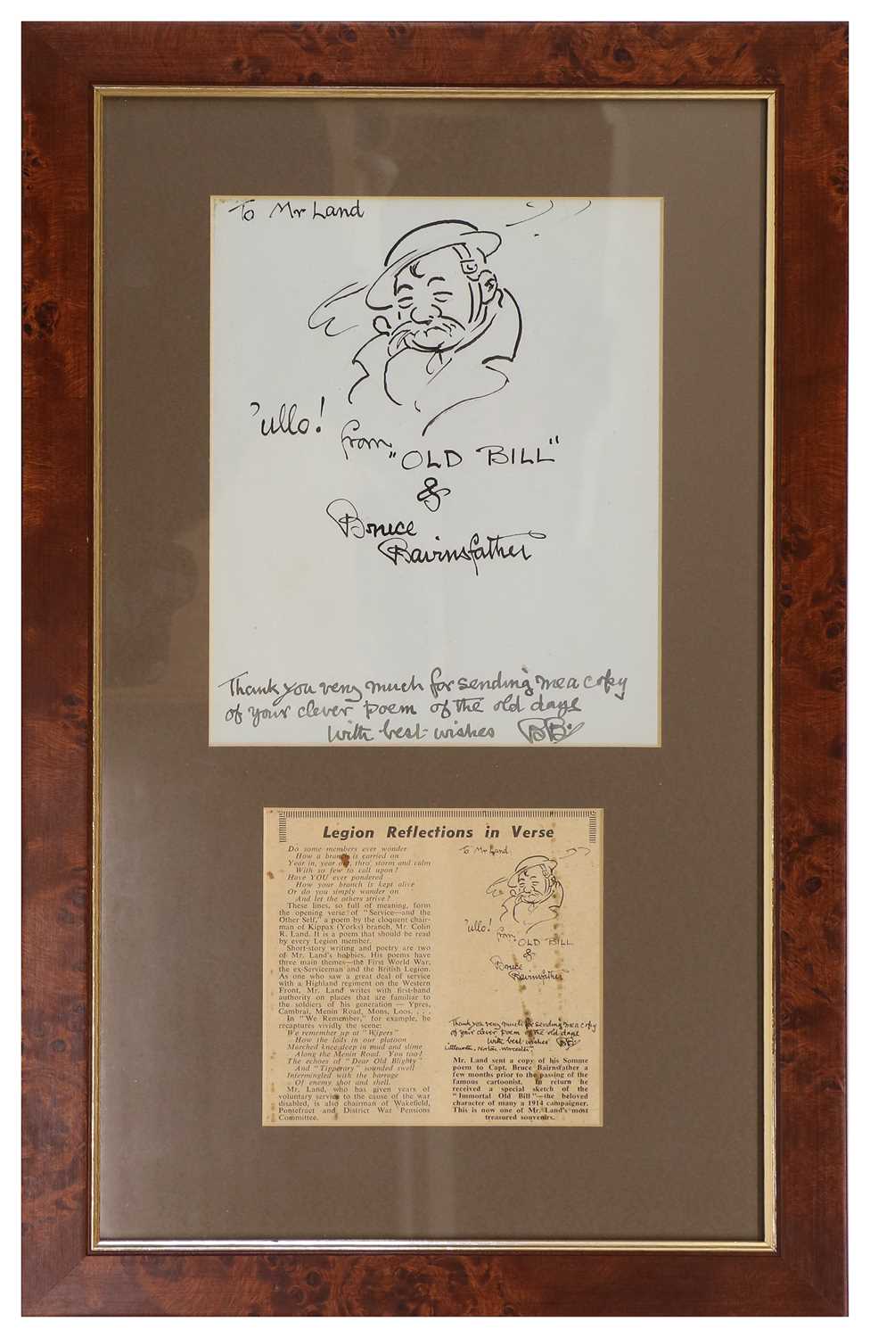 Lot 58 - Bruce Bairnsfather Portrait Sketch of Old