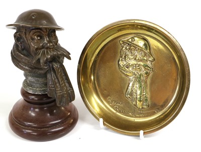 Lot 62 - A Bronze Car Mascot as Old Bill by Bruce...