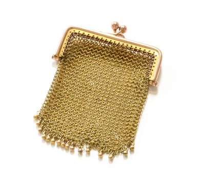 Lot 339 - A Mesh Coin Purse, suspension loop stamped...