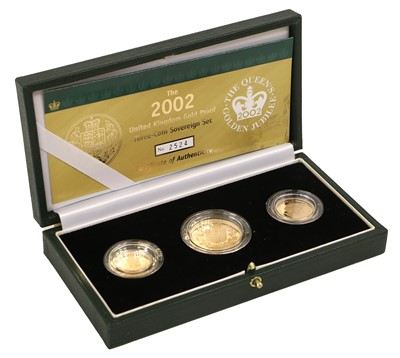 Lot 148 - UK, Gold Proof 3-Coin Sovereign Collection...