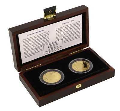 Lot 210 - 2x Isle of Man, Gold Proof Crowns 2002, (each ....