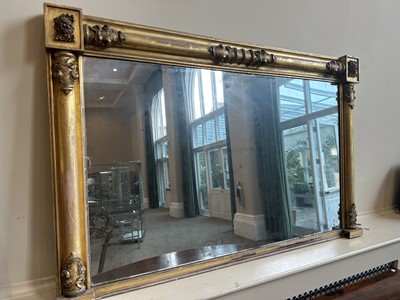 Lot 907 - A Regency Gilt and Gesso Overmantel Mirror,...