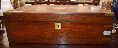 Lot 1348 - A Victorian Walnut Brass Inlaid Campaign...