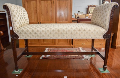 Lot 1458 - A George III Style Mahogany Framed Window Seat,...