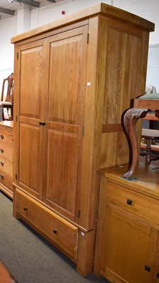 Lot 1400 - A Modern Oak Wardrobe, 128cm by 58cm by 193cm...