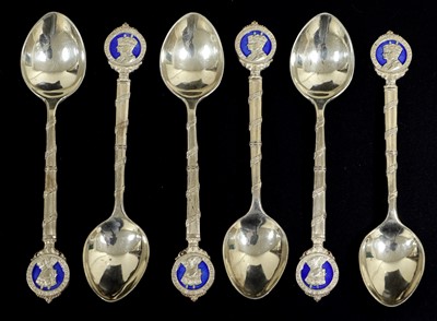 Lot 119 - A Set of Six Liberty & Co., Silver and Enamel...