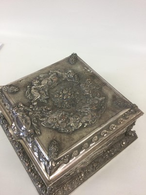 Lot 2094 - A Victorian or Edward VII Silver Plate Jewel-Casket