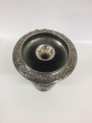 Lot 2057 - An Austrian Silver Plate Mirror-Plateau, Vase and Stand