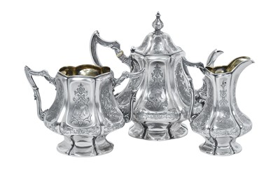 Lot 2086 - A Three-Piece Victorian Silver Tea-Service
