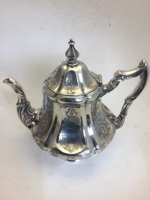 Lot 2086 - A Three-Piece Victorian Silver Tea-Service